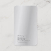 Silver Grey Simple Plain Trendy Professional Visitekaartje (Achterkant)