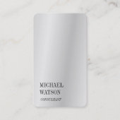 Silver Grey Simple Plain Trendy Professional Visitekaartje (Voorkant)