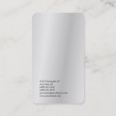 Silver Grey Simple Plain Trendy Professional Visitekaartje (Achterkant)