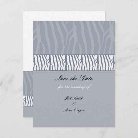 Silver Grey slaat de datum op Save The Date (Voorkant / Achterkant)