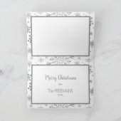 Silver Grey Snowflake 3 Foto Collage, speciaal gep Feestdagen Kaart (Binnen)