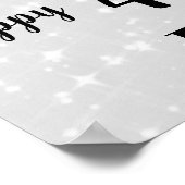 Silver Grey sparkle 40th Birthday Name Poster (Hoek)