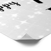 Silver Grey sparkle 70th Birthday Name Poster (Hoek)