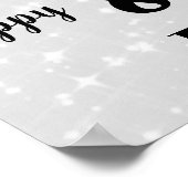 Silver Grey sparkle 80th Birthday Name Poster (Hoek)