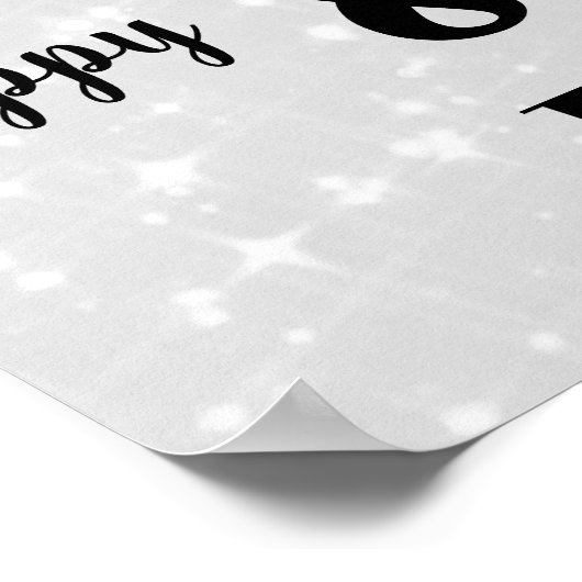 Silver Grey sparkle 80th Birthday Name Poster (Hoek)