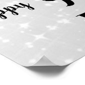 Silver Grey sparkle 90th Birthday Name Poster (Hoek)