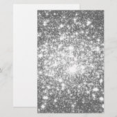 Silver Grey Sparkle Briefpapier (Voorkant / Achterkant)