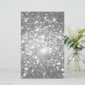 Silver Grey Sparkle Briefpapier (Staand voorkant)