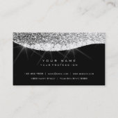 Silver Grey Sparkly Diamond Glitter Glam Black Visitekaartje (Voorkant)
