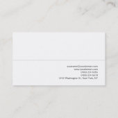 Silver Grey Square White Monogram Visitekaartje (Achterkant)