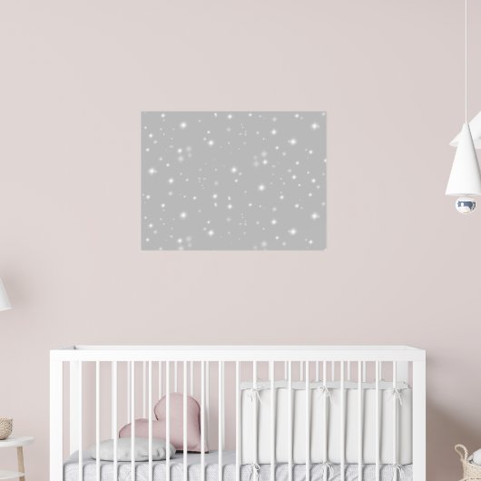 Silver Grey Starlight Patroon Poster (Kinderkamer 2)