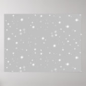 Silver Grey Starlight Patroon Poster (Voorkant)