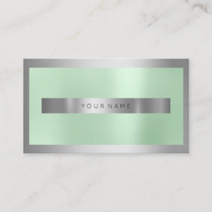 Silver Grey Steel Lijst Glass Mint Green Minimal Visitekaartje