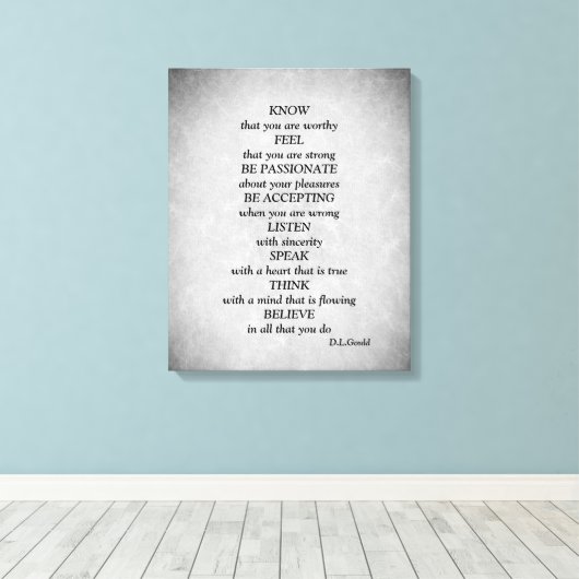 Silver Grey sterren inspirerend gedichtenkunst Canvas Afdruk (Insitu (Houten vloer))