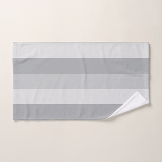Silver Grey Striped Bad Handdoek (Handdoek)
