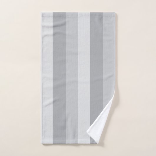Silver Grey Striped Bad Handdoek (Handdoek)