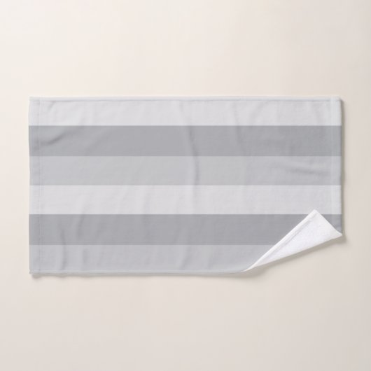 Silver Grey Striped Bad Handdoek (Handdoek)