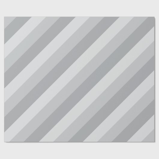 Silver Grey Striped Cadeaupapier (Vlak)