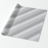 Silver Grey Striped Cadeaupapier (Uitgerold)