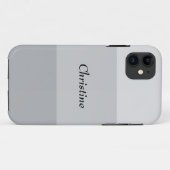 Silver Grey Striped Case-Mate iPhone Case (Achterkant (horizontaal))