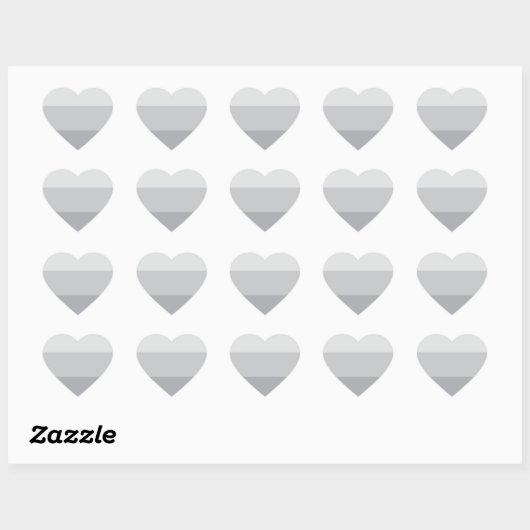 Silver Grey Striped Hart Sticker (Vel)