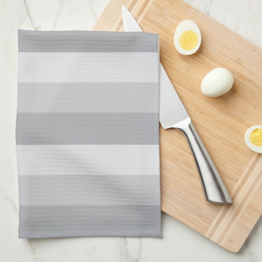 Silver Grey Striped Kitchen Towel Theedoek (Quarter Fold)