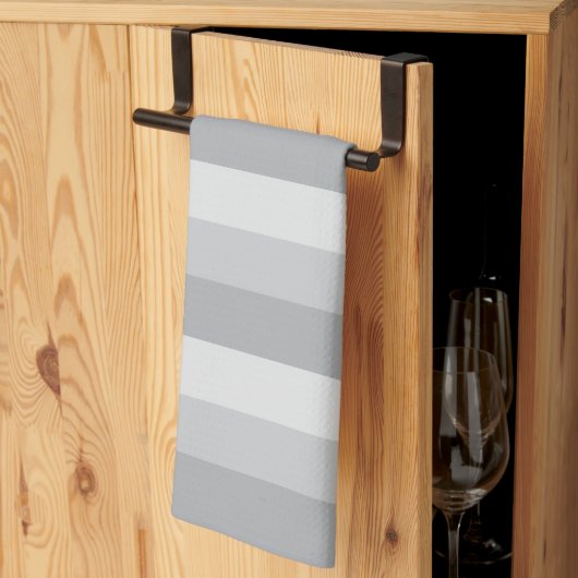 Silver Grey Striped Kitchen Towel Theedoek (Derde Gevouwen)