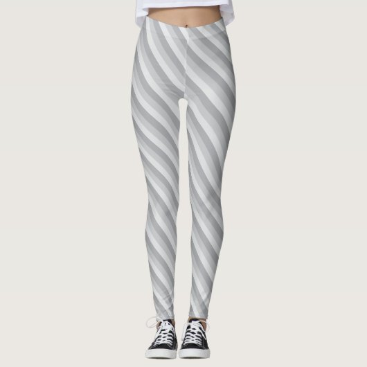 Silver Grey Striped Leggings (Voorkant)