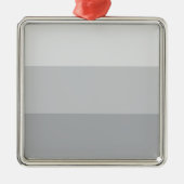 Silver Grey Striped Metalen Ornament (Voorkant)
