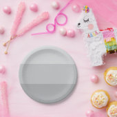 Silver Grey Striped Papieren Bordje (Feest)