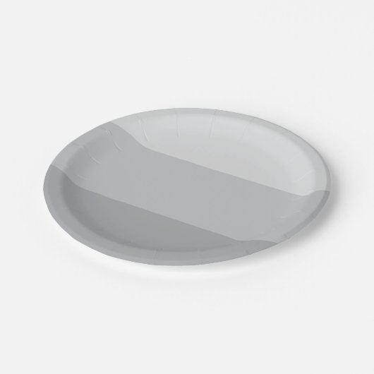 Silver Grey Striped Papieren Bordje (Gekanteld)