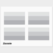 Silver Grey Striped Rechthoekige Sticker (Vel)