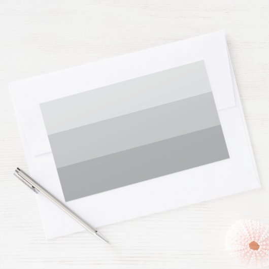 Silver Grey Striped Rechthoekige Sticker (Envelop)