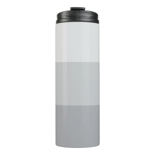 Silver Grey Striped Thermosbeker (Voorkant)