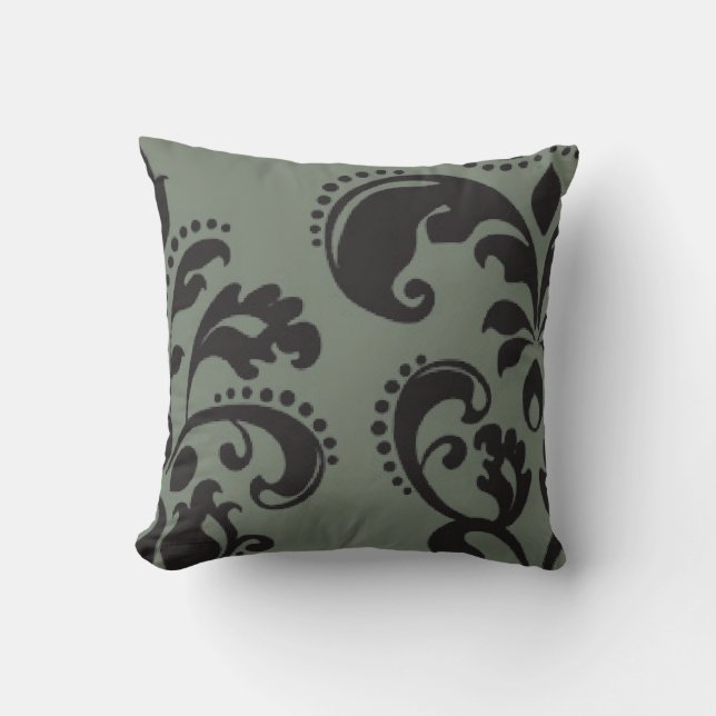 Silver Grey Swirl Decorative Pillow Kussen (Voorkant)