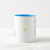 Silver Grey Tabby Kitty Cat & Personated Text Tw Tweekleurige Koffiemok (Center)