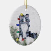 Silver Grey Tabby Maine Coon Cat Ornament (Rechts)