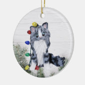 Silver Grey Tabby Maine Coon Cat Ornament (Links)