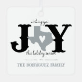 Silver Grey Texas JOY Fotovakantie Metalen Ornament (Voorkant)