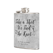 Silver Grey Tied The Knot Take Shot Trouwgunst Heupfles (Links)