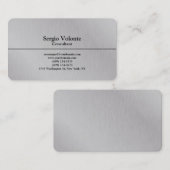 Silver Grey Trendy Plain Stijlvol Visitekaartje (Voorkant / Achterkant)
