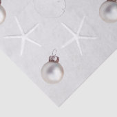 Silver Grey Tropical kerstpatroonweefsel Tissuepapier (Detail)