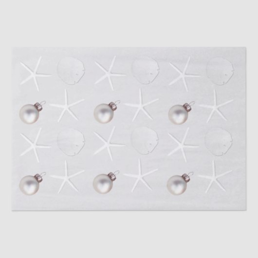 Silver Grey Tropical kerstpatroonweefsel Tissuepapier (Voorkant)