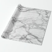 Silver Grey White Carrara Marble Stone Glam minima Cadeaupapier (Uitgerold)