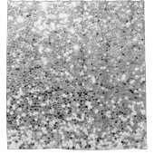 Silver Grey White Faux Glitter Sequin Glam Douchegordijn (Voorkant)