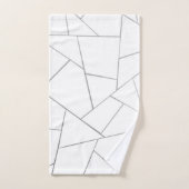 Silver Grey White Geometric Glam #1 (Faux Folie) Bad Handdoek (Handdoek)