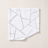 Silver Grey White Geometric Glam #1 (Faux Folie) Bad Handdoek (Wasdoekje)