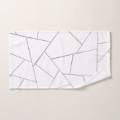 Silver Grey White Geometric Glam #1 (Faux Folie) Bad Handdoek (Handdoek)