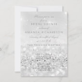 Silver Grey White Glitter Vrijgezellenfeest Kaart (Voorkant)