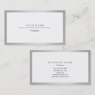 Silver Grey White Lijst Minimale Metallic Event Pl Visitekaartje